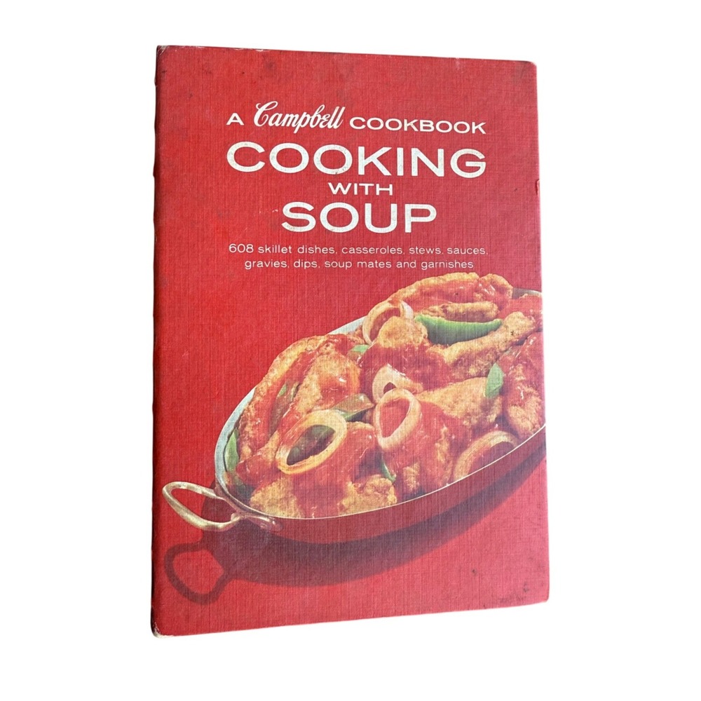 Vintage Campbell Cookbook Cooking With Soup 608 Recipes Spiral Hardcover Red
